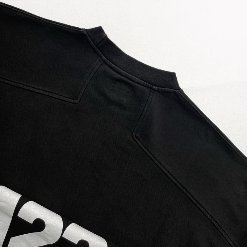 RIVINGTON Roi Ret RRR 123 White Print Embroidery Patch Label Sweatshirts Men Women High Quality Loose Black Sweatshirts Hoodie
