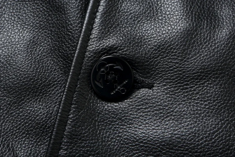 LNY Shop Top.Men Winter genuine leather jacket.740 Plus size black cowhide long business leather coat.무스탕 overcoat.Trench
