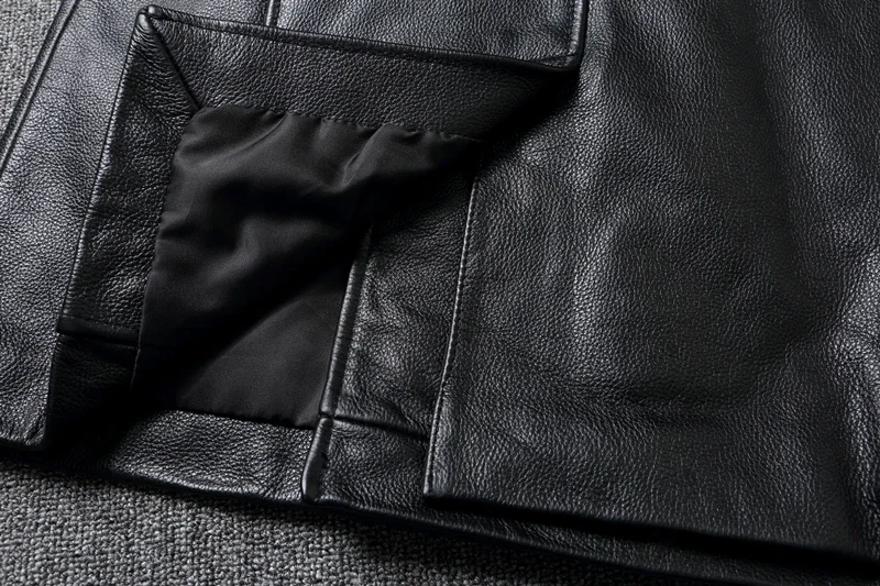LNY Shop Top.Men Winter genuine leather jacket.740 Plus size black cowhide long business leather coat.무스탕 overcoat.Trench