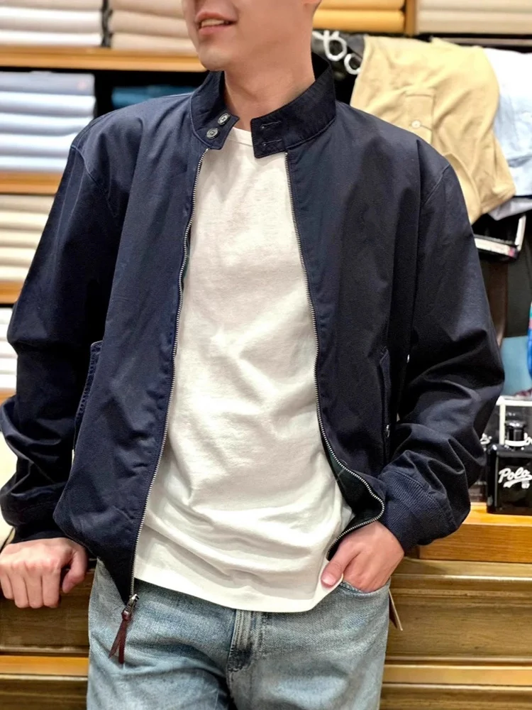 Men's Casual Jacket Daily Basic Style Long Sleeved Stand Collar Collar Solid Color Pocket Pure Cotton Autumn and Winter Jacket