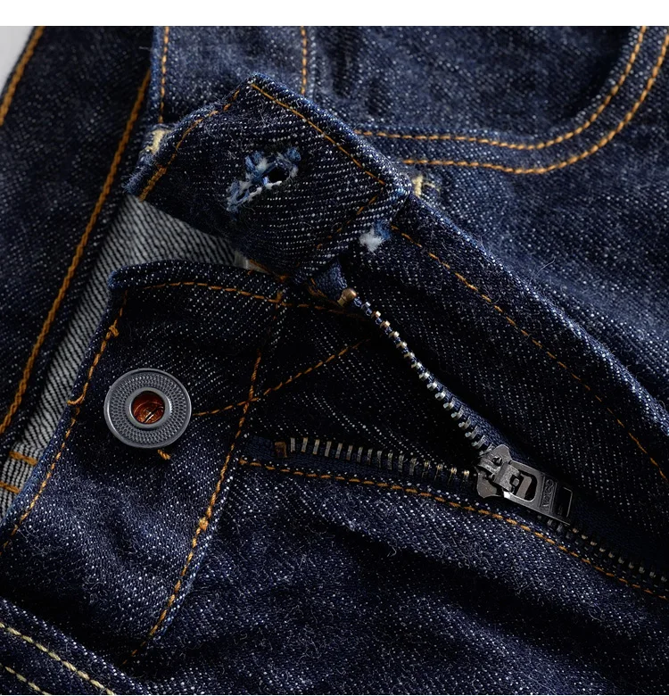 16oz Heavyweight Red Selvedge Denim Jeans for Men High Quality Loose Straight Pants One Wash Autumn Casual 100% Cotton Y2K