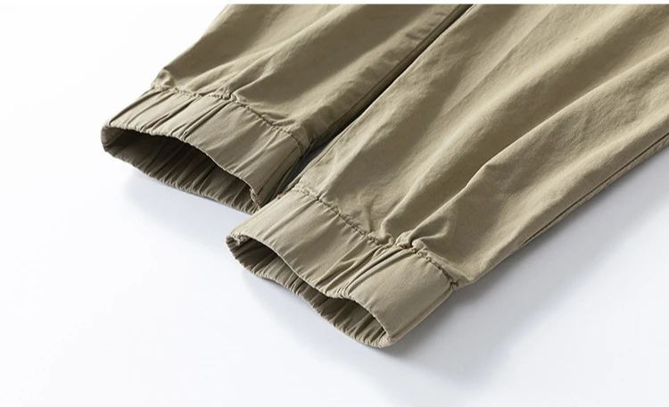 2026 Men's Baggy Cargo Pants 97%Cotton Work Trousers Multi-Pocket Casual Sports Pants Elastic Waist Outdoor Overalls Trousers