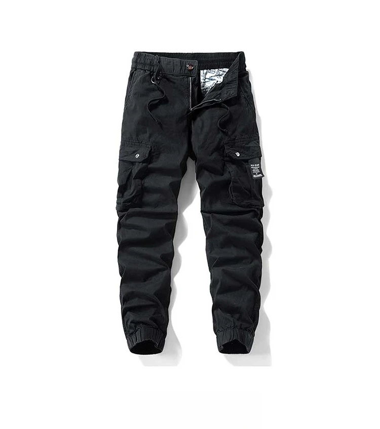 2026 Men's Baggy Cargo Pants 97%Cotton Work Trousers Multi-Pocket Casual Sports Pants Elastic Waist Outdoor Overalls Trousers