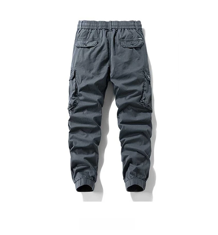 2026 Men's Baggy Cargo Pants 97%Cotton Work Trousers Multi-Pocket Casual Sports Pants Elastic Waist Outdoor Overalls Trousers