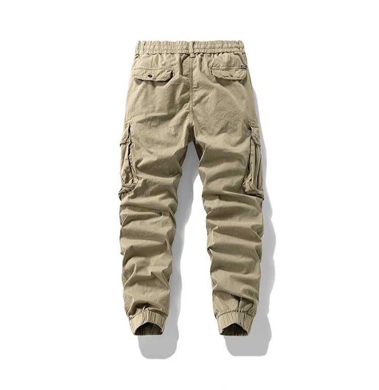 2026 Men's Baggy Cargo Pants 97%Cotton Work Trousers Multi-Pocket Casual Sports Pants Elastic Waist Outdoor Overalls Trousers