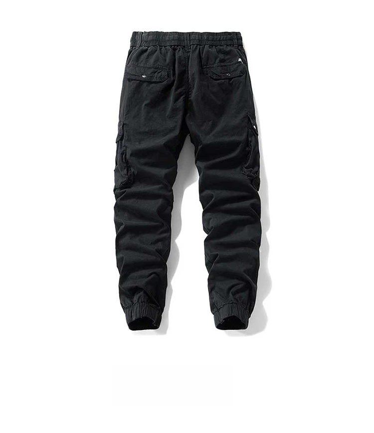 2026 Men's Baggy Cargo Pants 97%Cotton Work Trousers Multi-Pocket Casual Sports Pants Elastic Waist Outdoor Overalls Trousers