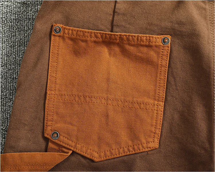 Autumn and winter heavy high-end vintage overalls men bead canvas grain color patchwork logging motorcycle casual pants tide