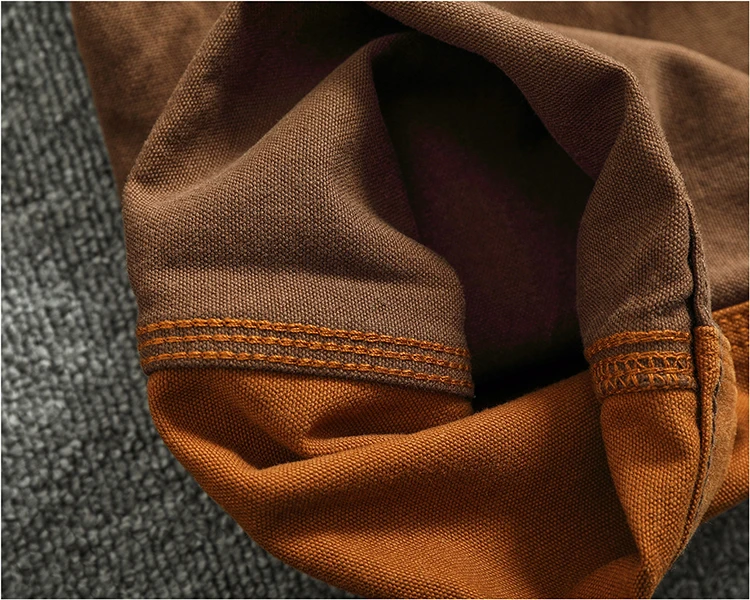 Autumn and winter heavy high-end vintage overalls men bead canvas grain color patchwork logging motorcycle casual pants tide