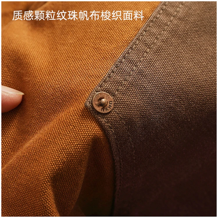 Autumn and winter heavy high-end vintage overalls men bead canvas grain color patchwork logging motorcycle casual pants tide