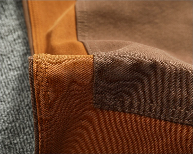 Autumn and winter heavy high-end vintage overalls men bead canvas grain color patchwork logging motorcycle casual pants tide