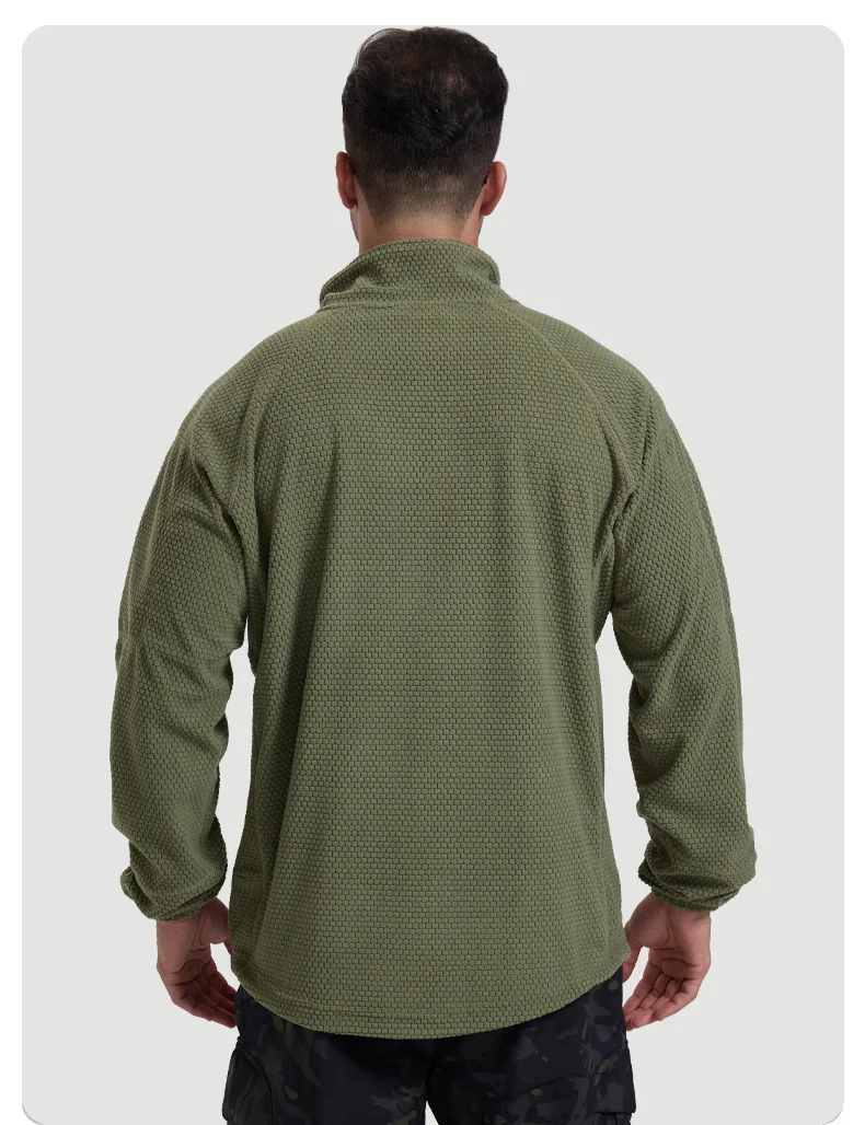 Football Cap Fleece Outdoor Cycling Hiking Fishing, Camping Sport, Stand-up Collar Fleece Jacket, Tactical Warm-weather Coat