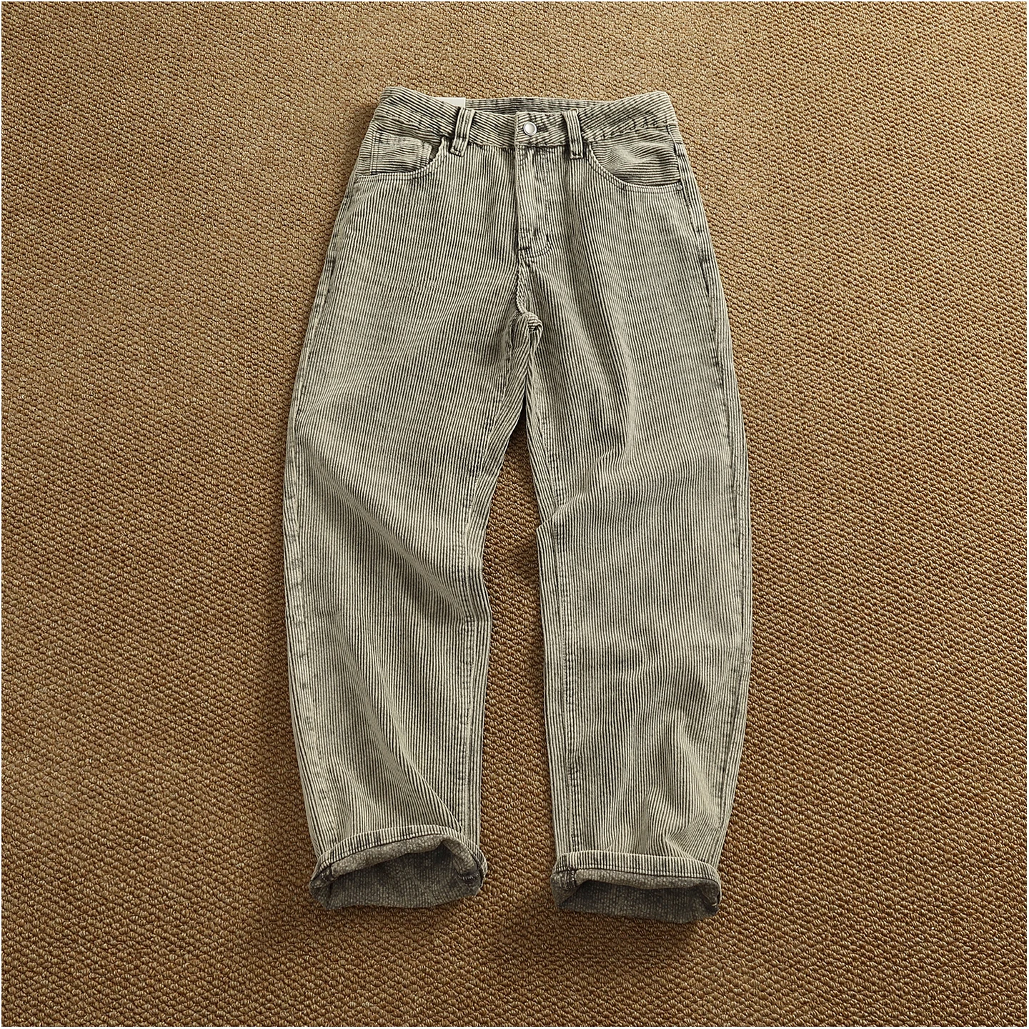 Heavy corduroy straight loose casual pants men's new basic simple versatile trousers