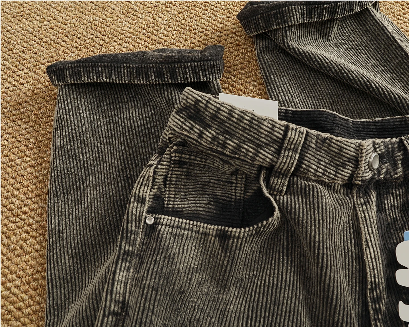 Heavy corduroy straight loose casual pants men's new basic simple versatile trousers