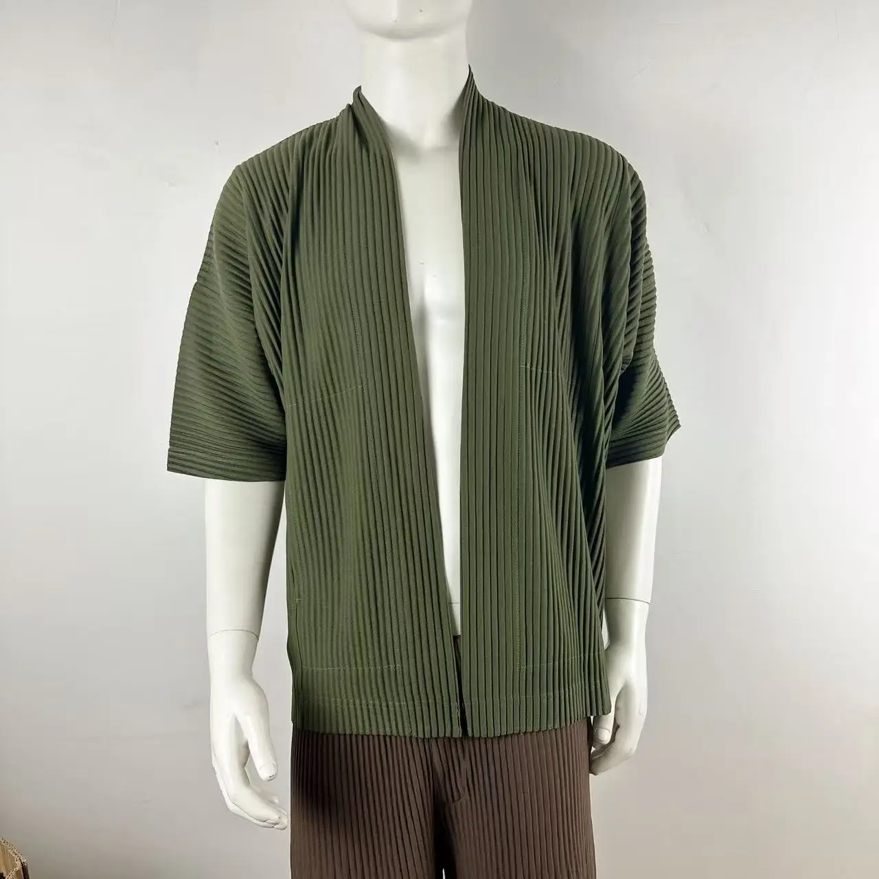 Miyake Pleated Jacket Men's Cardigan Japanese 2025 Spring and Summer New Pleated Men's Loose Big Yards Jacket Hundred Loose Tops