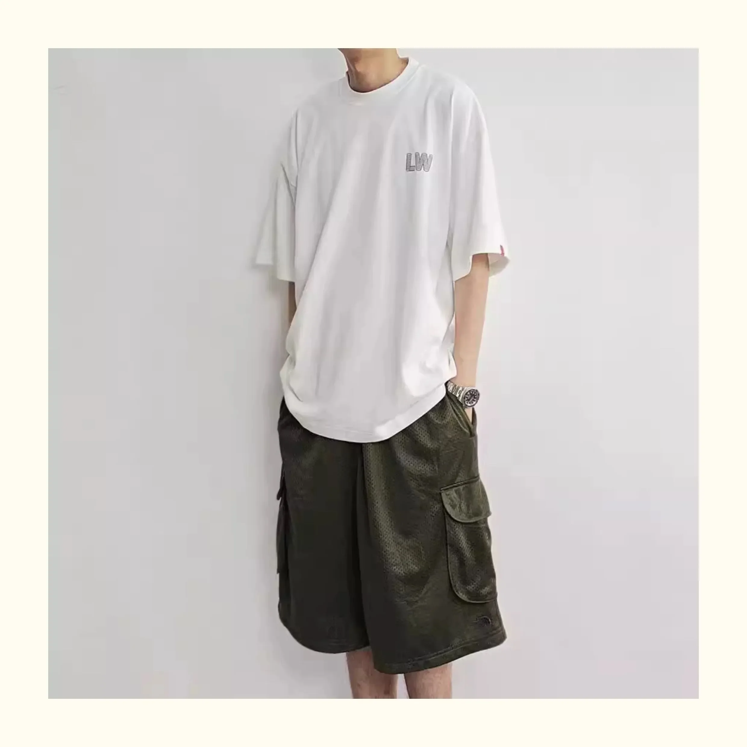 BEAMS JAPAN LOOPWHEELER Letter-printed cotton casual short-sleeved T-shirt