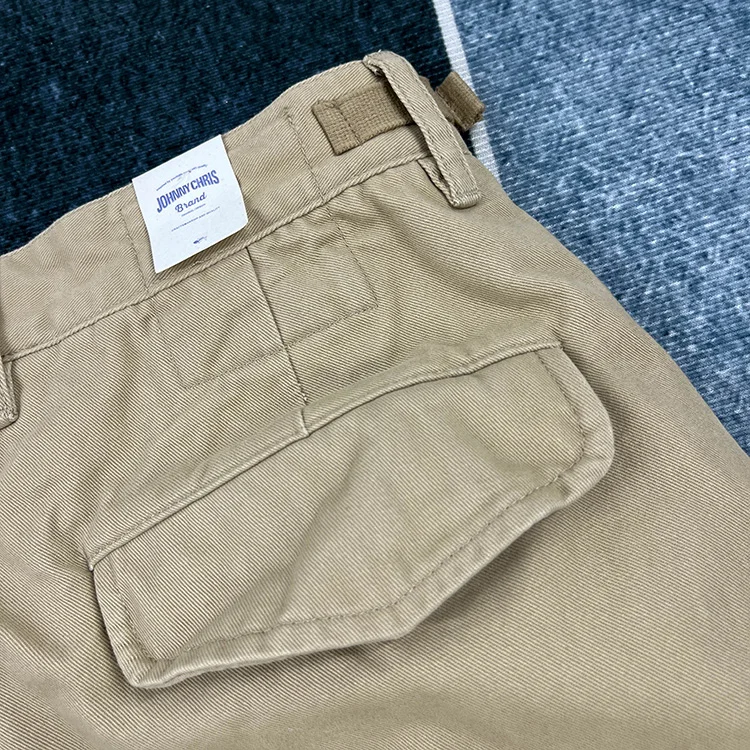 Men's Heavyweight 100% Cotton American Vintage Washed Cargo Shorts Summer Japanese Streetwear Multi-Pocket Mid-Length Workwear