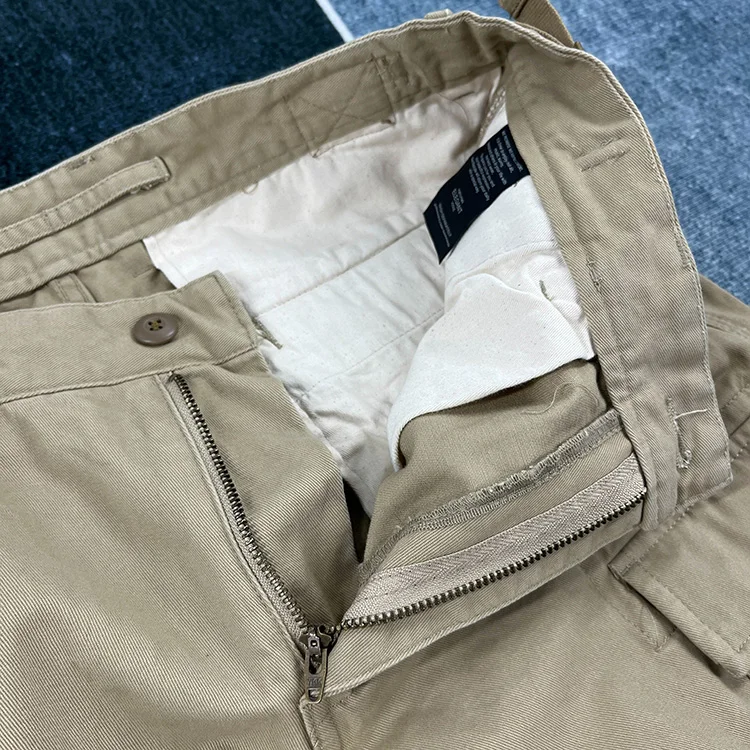 Men's Heavyweight 100% Cotton American Vintage Washed Cargo Shorts Summer Japanese Streetwear Multi-Pocket Mid-Length Workwear