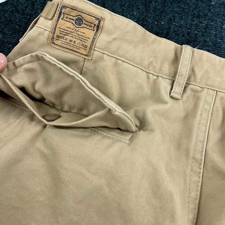 Men's Heavyweight 100% Cotton American Vintage Washed Cargo Shorts Summer Japanese Streetwear Multi-Pocket Mid-Length Workwear