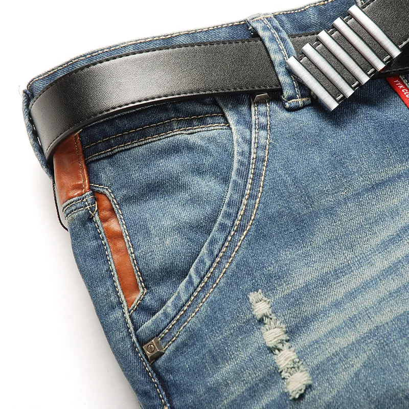 Black Slim Fit Cargo Pants Men's Streetwear Jeans Denim Trousers Korean Fashion Baggy Jeans Homme for Men