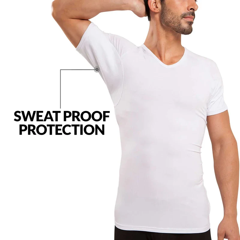 Anti Perspiration T Shirt Anti-Odor Moisture Anti Sweat Proof Resistant Underwear Undershirt For Men