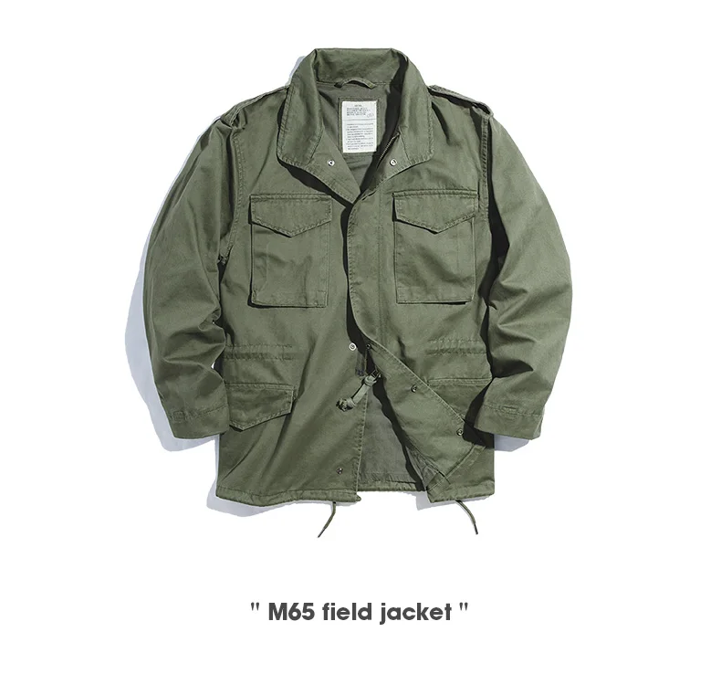 Maden M65 Vintage Coat Parka Cotton Standard Conventional Size Multi Pocket Slim Green Field Jacket for Men's Spring and  Autumn
