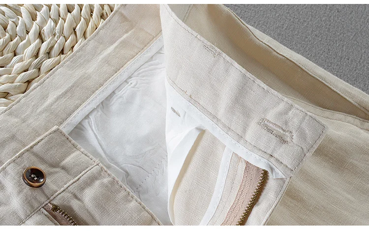 New Designer Pure Linen Fashion Brand Pants For Men Trousers Casual Business Solid Pantalon Hombre Pantalones 30-40 Size