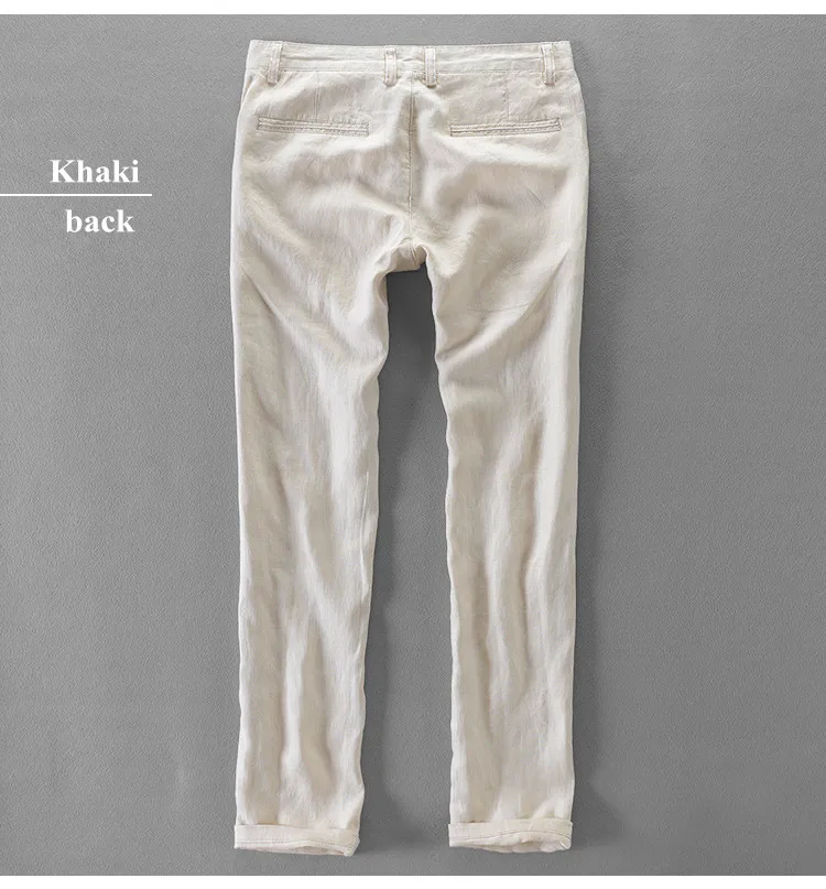 New Designer Pure Linen Fashion Brand Pants For Men Trousers Casual Business Solid Pantalon Hombre Pantalones 30-40 Size