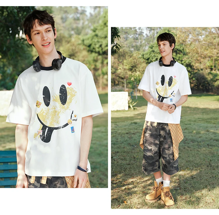 Semir Men Tshirt Cotton Printed Knit Casual Couple Style Fashion Top 2026 Summer Soft Breathable Daily Casual Wear Top
