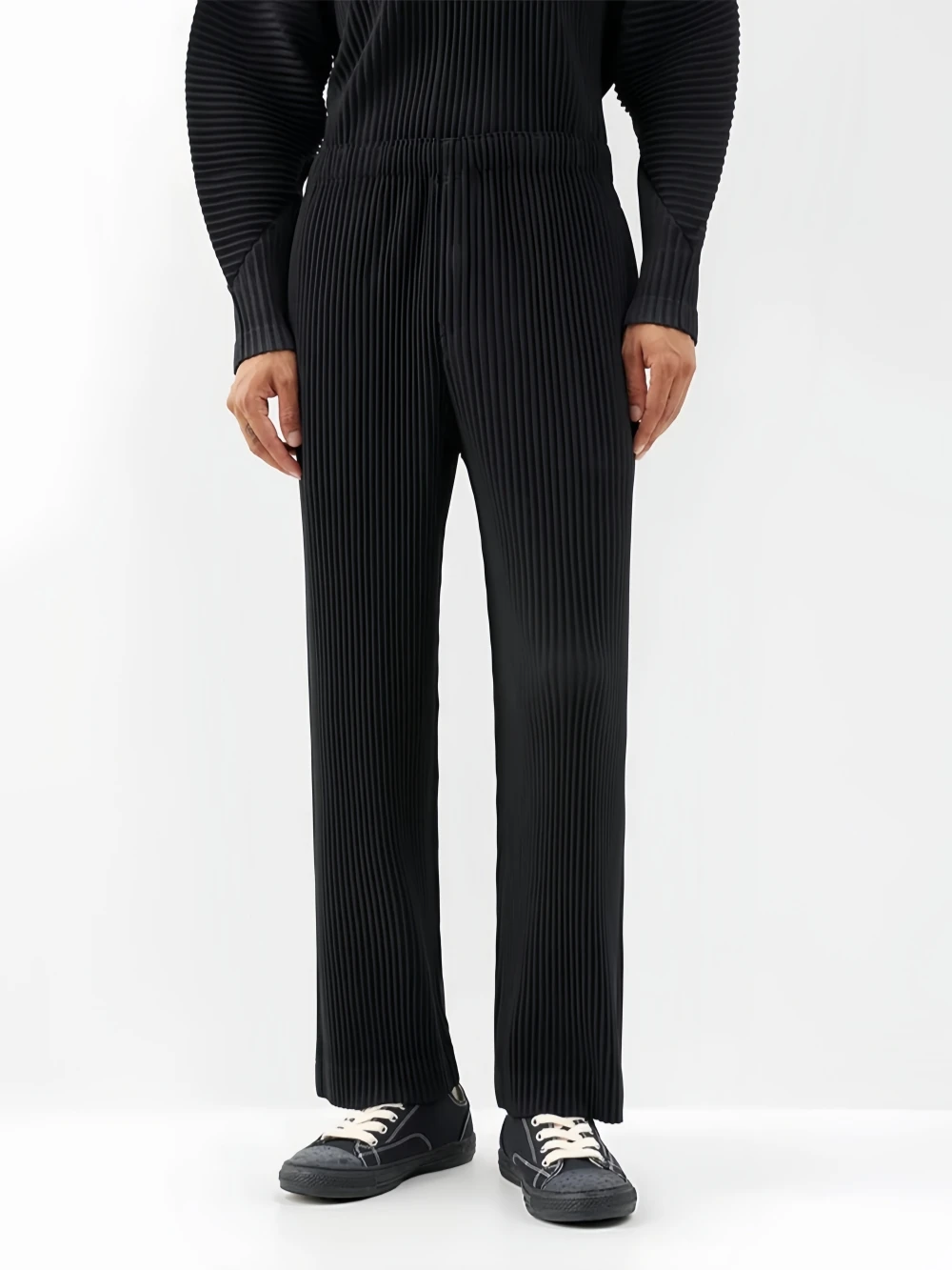 Miyake Pleated Men Trousers Baggy Straight Pants Fashion Casual Pants Japanese Style Miyake Pleated Pants