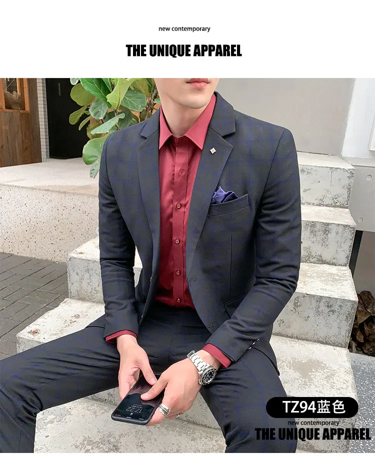 High-Quality Large Size Men's Wedding Suit 5XL S-Fourth Quarter 2024 Fashion Handsome Two-Piece Acetate Set (Suit + Trousers)