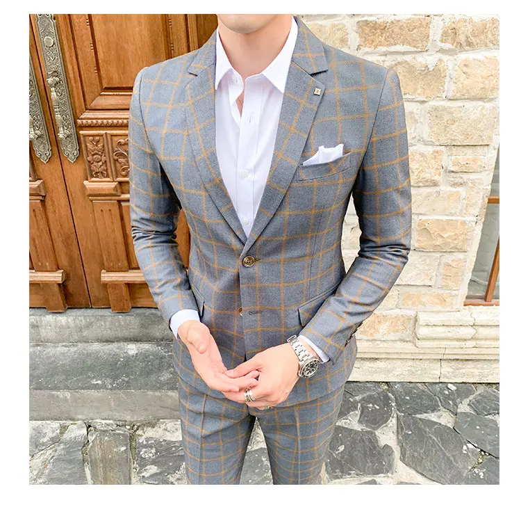 High-Quality Large Size Men's Wedding Suit 5XL S-Fourth Quarter 2024 Fashion Handsome Two-Piece Acetate Set (Suit + Trousers)