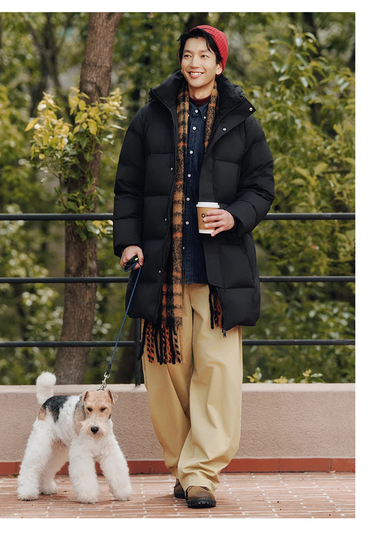 Semir Down Jacket Men Winter 90% Down Fill Windproof Three-Resistant 2026 New Outdoor Long Hooded Puffer Warm Men's Wear