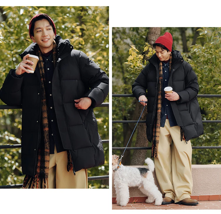 Semir Down Jacket Men Winter 90% Down Fill Windproof Three-Resistant 2026 New Outdoor Long Hooded Puffer Warm Men's Wear
