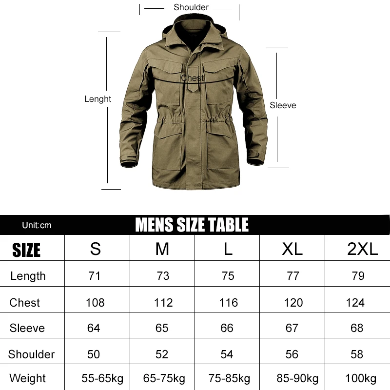 KIICEILING M65 Multicam Tactical Jackets For Men Waterproof Windbreakers Male Camouflage Motorcycle Parka Trench Coat Women