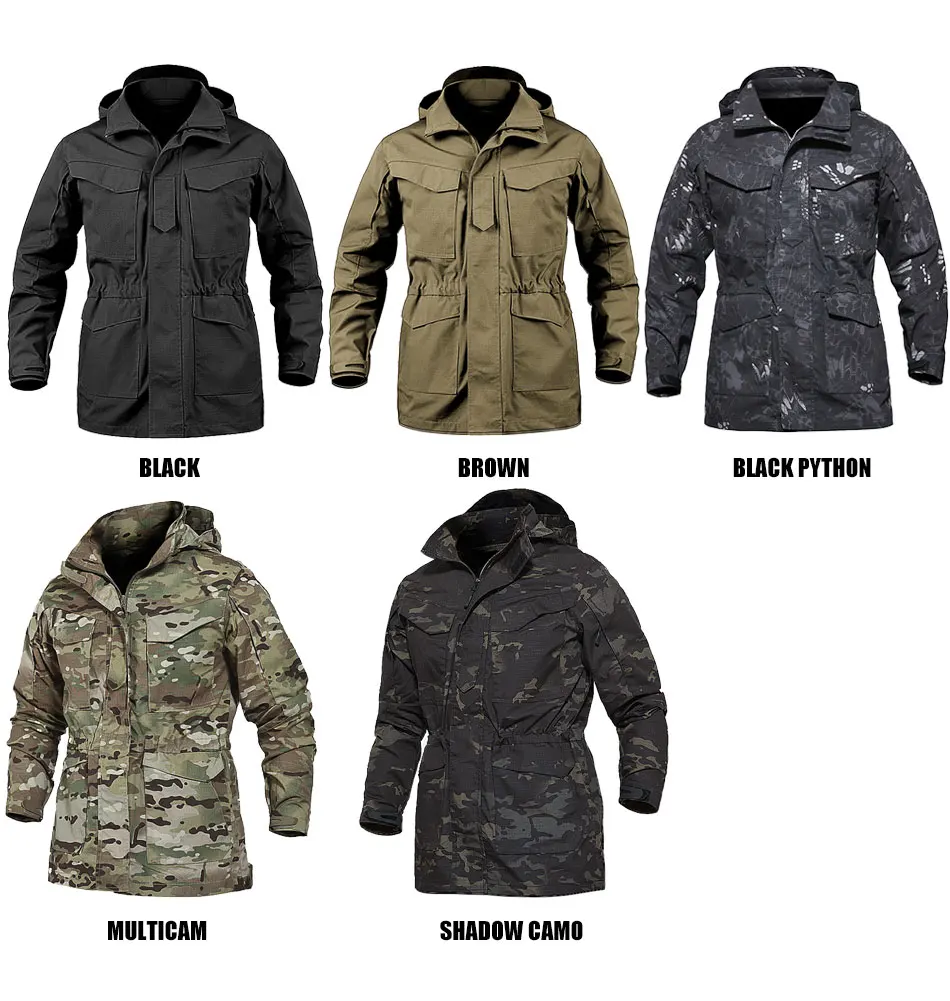KIICEILING M65 Multicam Tactical Jackets For Men Waterproof Windbreakers Male Camouflage Motorcycle Parka Trench Coat Women
