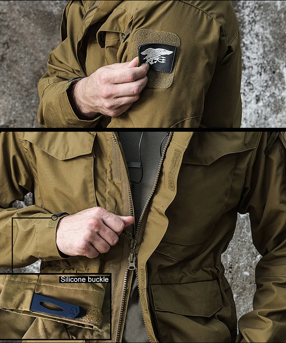KIICEILING M65 Multicam Tactical Jackets For Men Waterproof Windbreakers Male Camouflage Motorcycle Parka Trench Coat Women