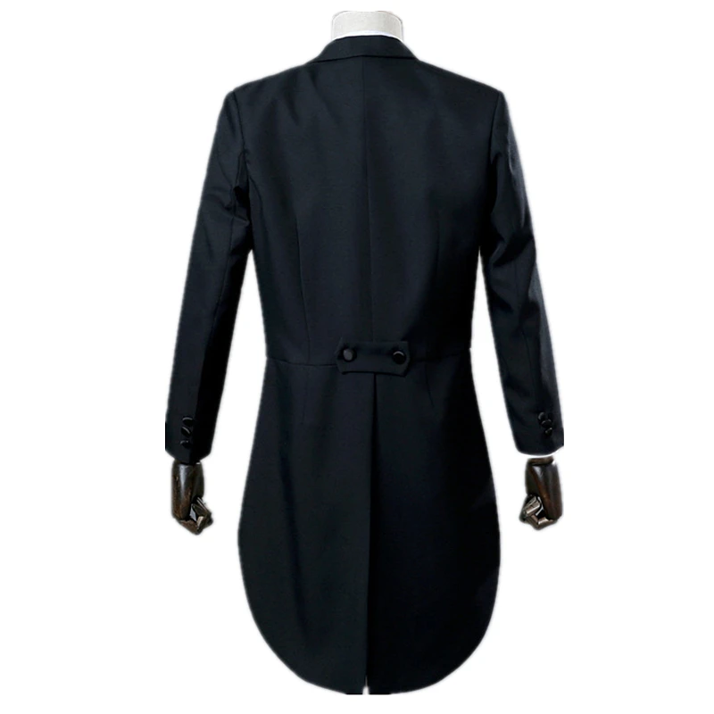 2026 New Men's Black Tuxedo Tailcoat Formal Dress Two-Piece Suit, White Party Wedding Jacket and Pants