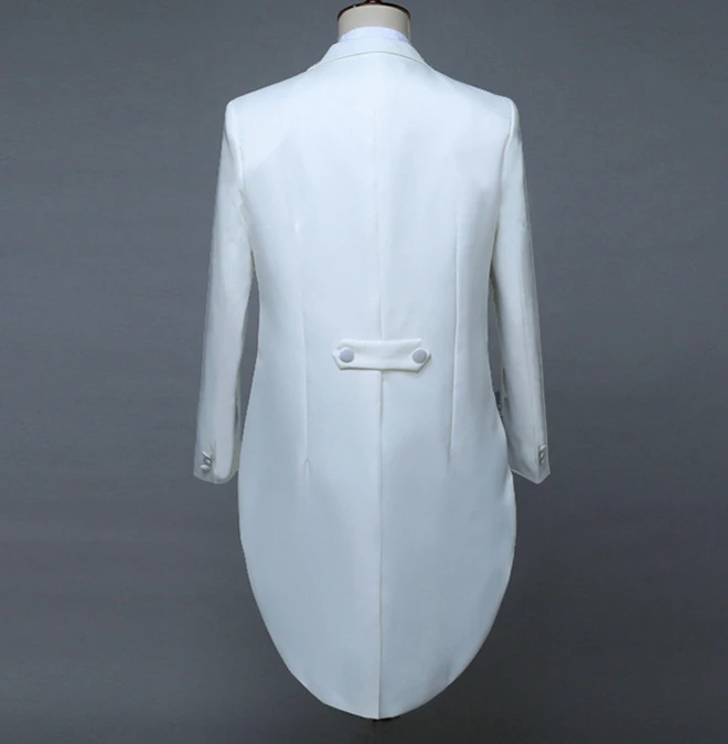 2026 New Men's Black Tuxedo Tailcoat Formal Dress Two-Piece Suit, White Party Wedding Jacket and Pants