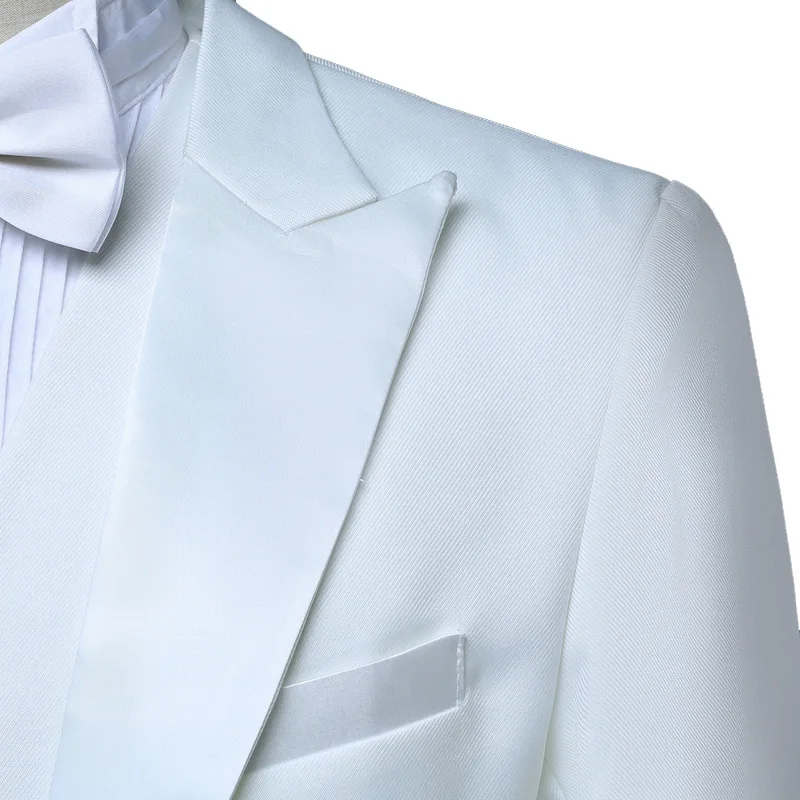 2026 New Men's Black Tuxedo Tailcoat Formal Dress Two-Piece Suit, White Party Wedding Jacket and Pants