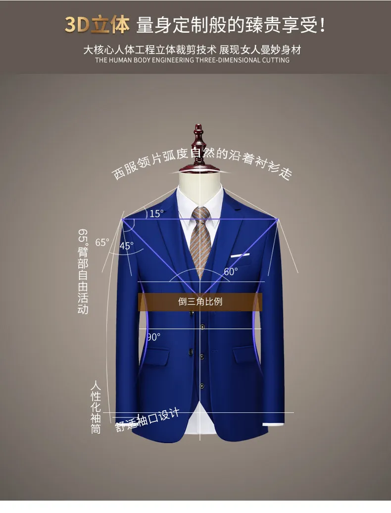 Top Rated Suits for Men | Luxury Slim Fit 3-Piece Suit, Hot Selling Wedding Wear