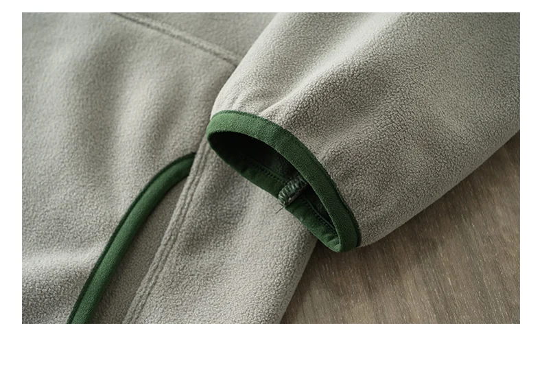DUKEEN Men's Double-Sided Fleece Hoodie Autumn and Winter Warm Windbreaks 7A Antimicrobial Zipper Jackets for Men