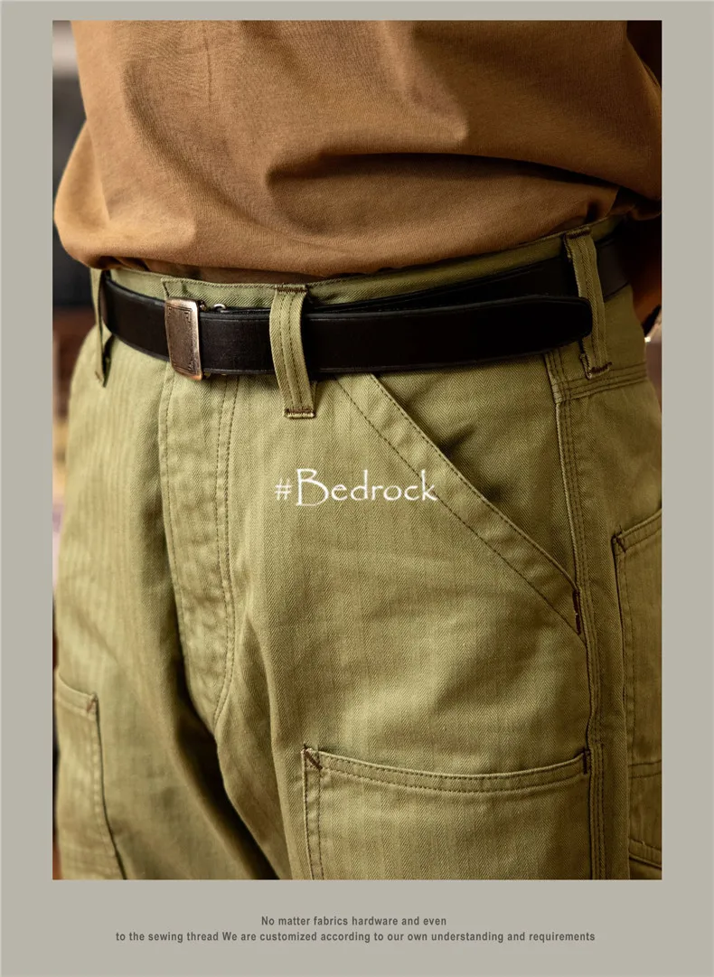 Herringbone Pattern Underground Work Suit Pants For Men High Waist Loose Straight Tube Locomotive Casual Pants Freewheelers Men