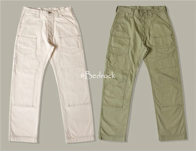Herringbone Pattern Underground Work Suit Pants For Men High Waist Loose Straight Tube Locomotive Casual Pants Freewheelers Men