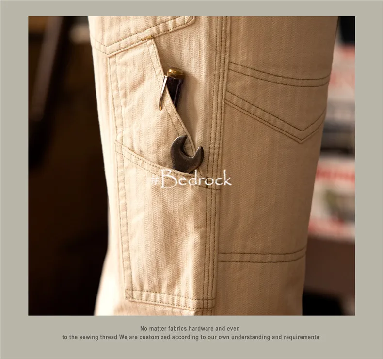 Herringbone Pattern Underground Work Suit Pants For Men High Waist Loose Straight Tube Locomotive Casual Pants Freewheelers Men