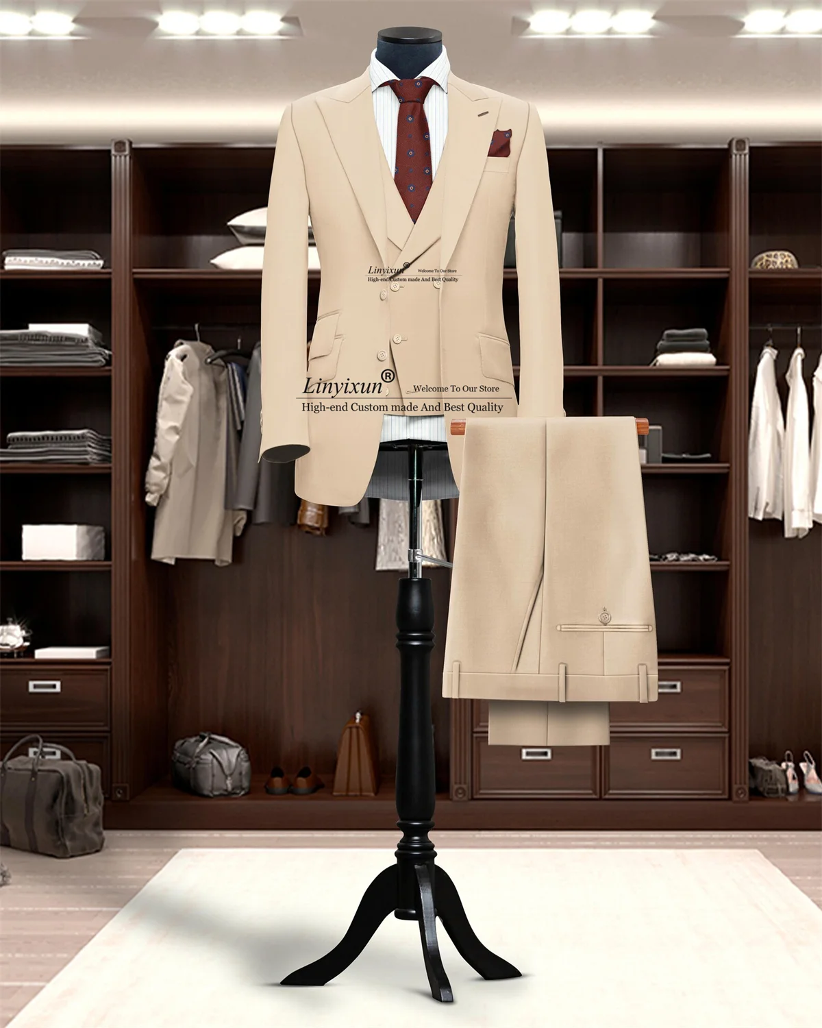 Fashion Man Suit for Wedding Slim Peaked Lapel Multiple Button Customized Business Office Men 2 Piece Set Groom Tuxedo Outfit