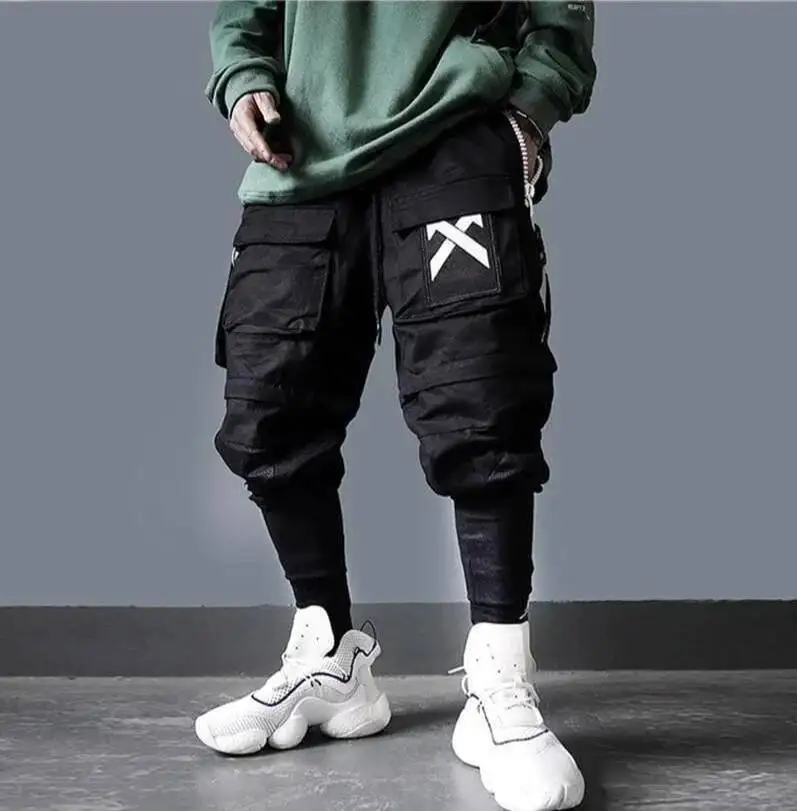 HKSH Dark Style Cargo Harem Pants Men's Tide Hip Hop High Street Loose Streetwear Autumn New Punk Trousers Male Darkwear HK0156