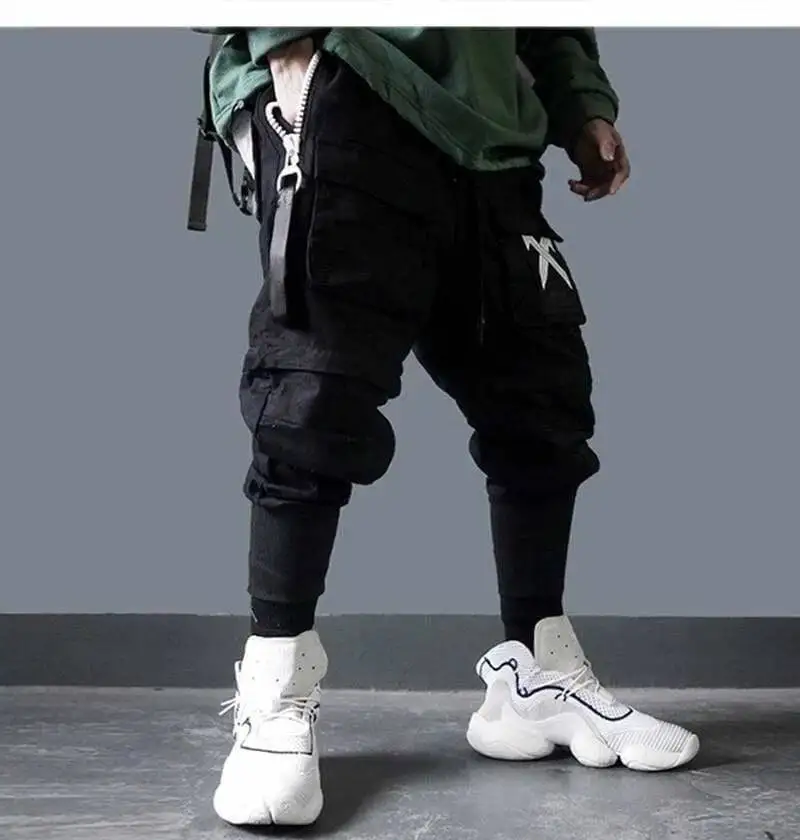 HKSH Dark Style Cargo Harem Pants Men's Tide Hip Hop High Street Loose Streetwear Autumn New Punk Trousers Male Darkwear HK0156