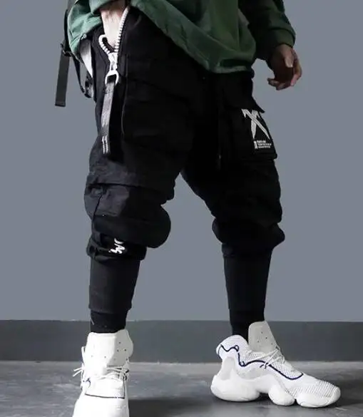 HKSH Dark Style Cargo Harem Pants Men's Tide Hip Hop High Street Loose Streetwear Autumn New Punk Trousers Male Darkwear HK0156