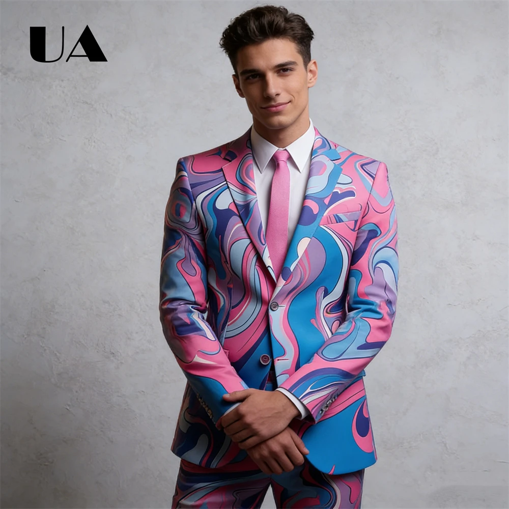 Single Breasted Men's Two piece Suit for Formal Evening Party, XS-4XL Dyed Suit Jacket Pants Cocktail Gathering Suit Attire
