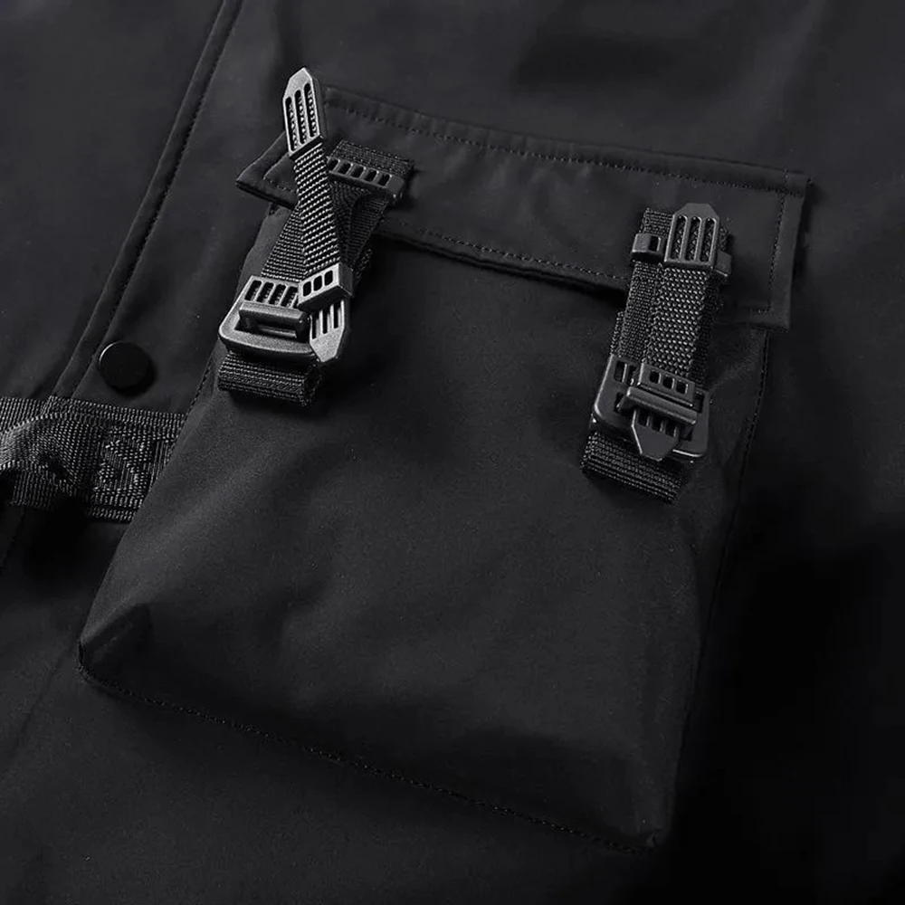 Mens Spring Fall American Street Workwear Jackets 2024 New Zipper Pocket Solid Color Skull Death Embroidery Fashion Trend Jacket